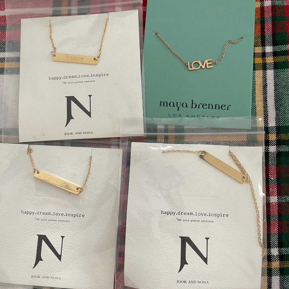 Jook and Nona Love~ Dream~Happy Trio Necklases NIB* & Maya Brenner Love bracelet